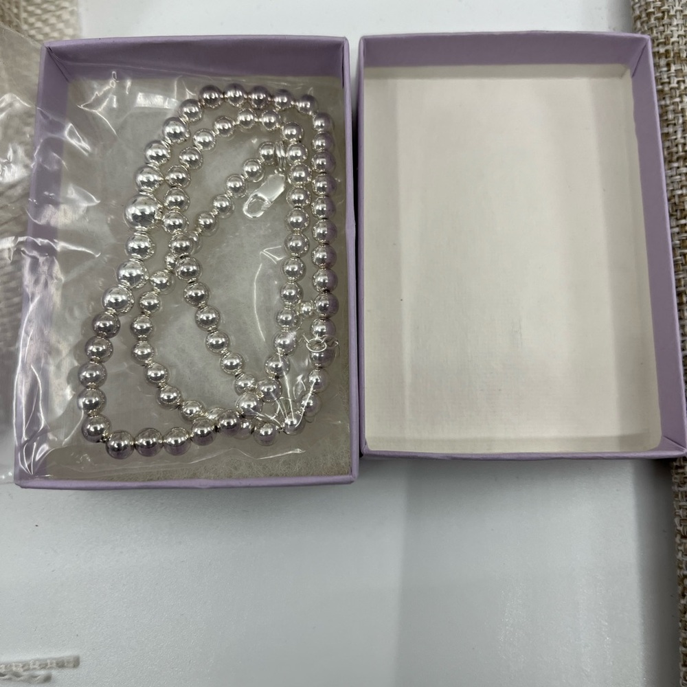 Vintage Sterling Silver Graduated Bead Necklace – 16" – 13.5g - Picture 14 of 16